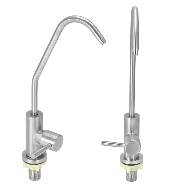 Threaded Water Taps 90 Single Handle Stainless Steel Kitchen Faucet, G1/2in Thread Water ...