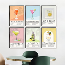 colorfulbarcartprint, Colorful, drinkswallpicture, Kitchen & Dining