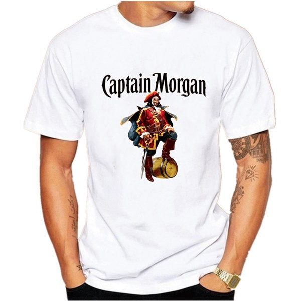 Captain Morgan T-shirt Printing Short-sleeved T-shirt Solid Color High ...