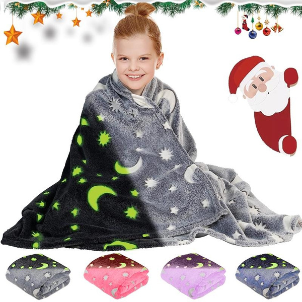 Coperta mistica luminosa con sole, luna e stelle, morbida coperta in flanella per letto, accogliente, leggera, in peluche, regalo per ragazzi, ragazze, donne, uomini, divano, camera da letto, calda