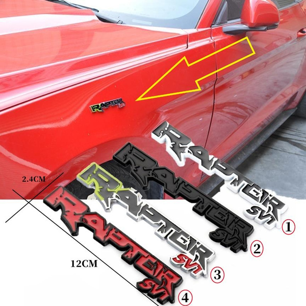 3D Metal Raptor SVT Emblem Sticker Car Trunk Fender Decorative Decal