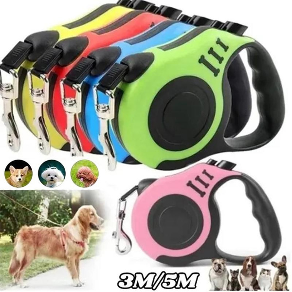 Yueton 16 Ft 5M Pet Dog Cat Puppy Retractable Leash Traction Rope Walking Lead Leash Black