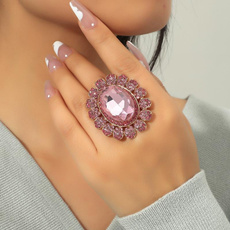 pink, adjustablering, Fashion Accessory, crystal ring