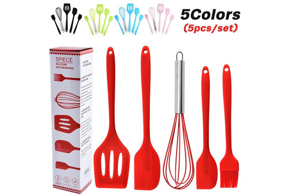 5Pcs/set Silicone Kitchenware Baking Whisk Oil Brush Fried Steak