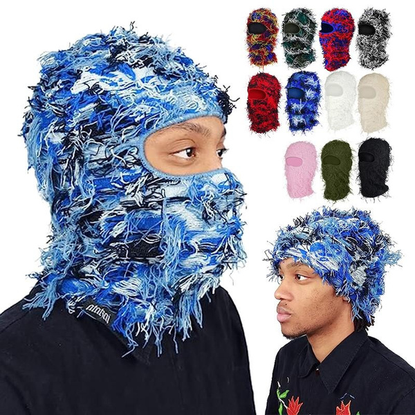 Distressed Balaclava Ski Mask For Men And Women, Knitted Balaclava ...