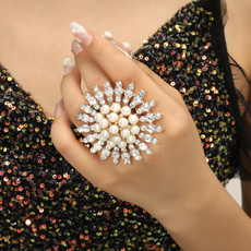 adjustablering, crystal ring, Jewelry, pearls