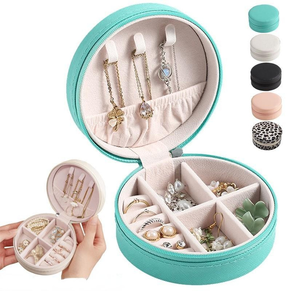 Large Leather Jewelry Box With Portable Small Organizer For Women