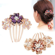Fashion, flowerhairclip, Crystal, crystalhairaccessorie