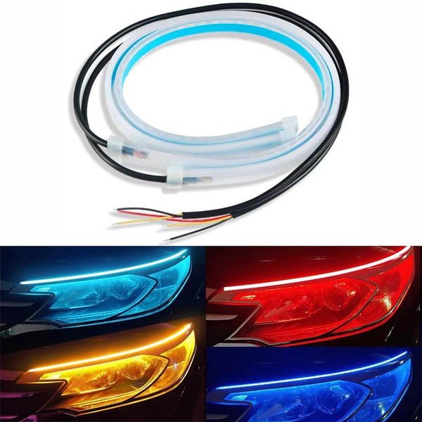 2pcs Car LED Strip Turn Signal Lamp DRL Daytime Running Light Flexible