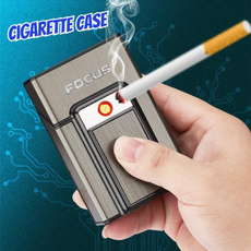 cigarettecaselighter, metalcigarettecase, rechargeablecigarettecaselighter, Cigarettes