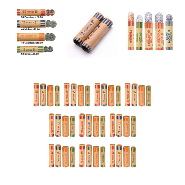 Bank Coin Wrappers Supermarket Coin Rolls Coin Wrappers Tubular Coin