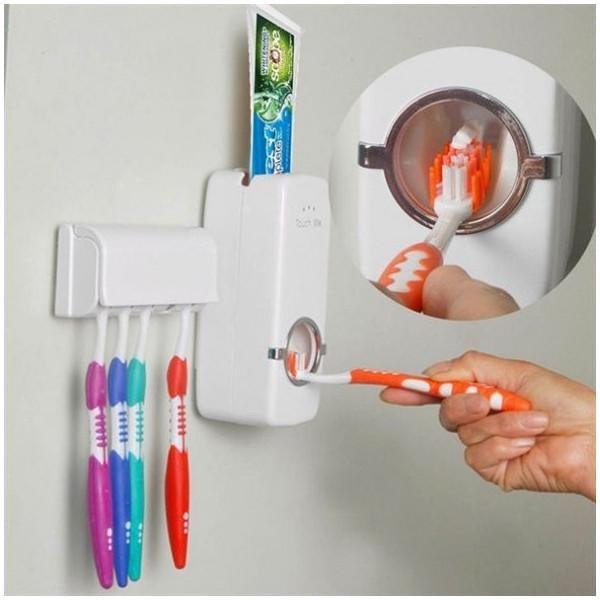 Buffer® Automatic Toothpaste Squeezer And 5 Pieces Toothbrush Holder | Wish