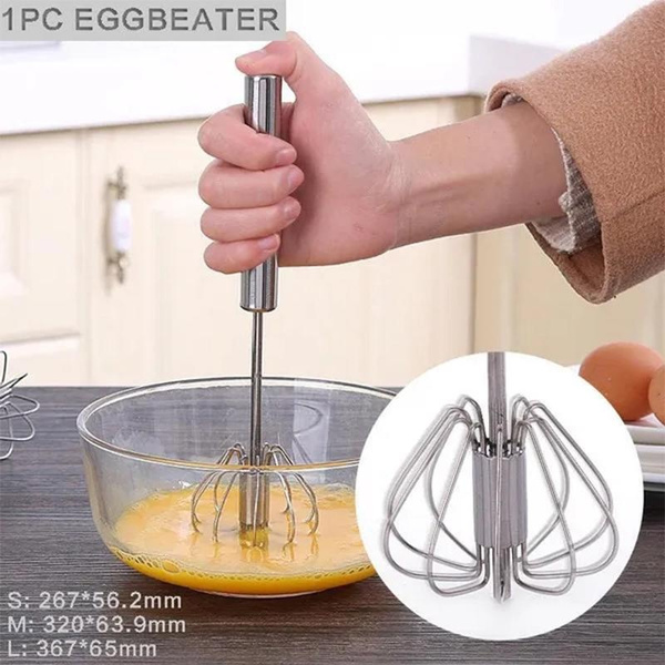 1pc, Handheld Egg Beater, Stainless Steel Manual Egg Beater