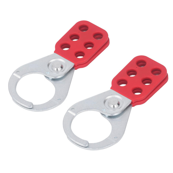 2PCS Lockout Tagout Hasp 1.5 Inch Industrial 6 Hole Galvanized Steel 10 ...