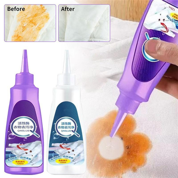 A professional cleaner working on a stain on a shirt, efficient and effective