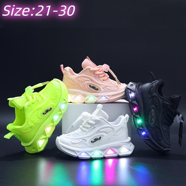 Size 21-30 Children's Shoes Sneakers with Luminous Sole Running Baby Shoes  with Lights Children Led Luminous Sneakers for Baby