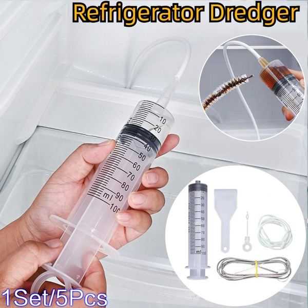 1/2/3 Set Refrigerator Dredge Refrigerator Drain Hole Clog Remover Dredge  Cleaning Tools Fridge Hole Brush Water Outlet Cleaner for Household Clean（1Set/5Pcs  )