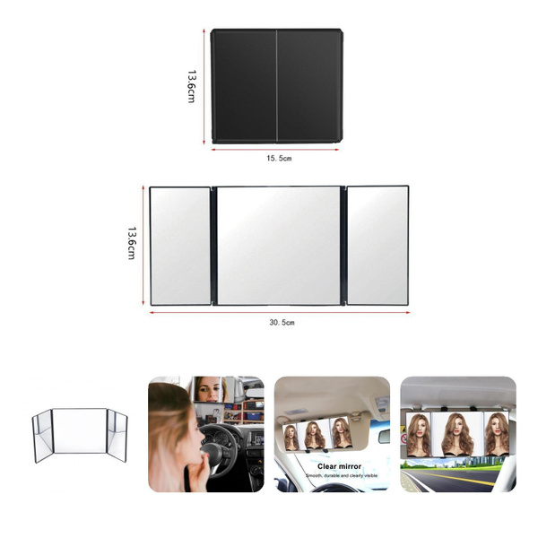 Car Vanity Mirror Trifold Car Vanity Mirror Foldable Led Car Visor
