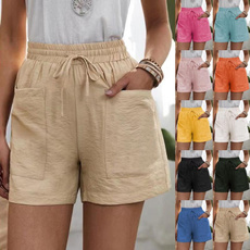 Summer, Plus Size, high waist, pocketshort