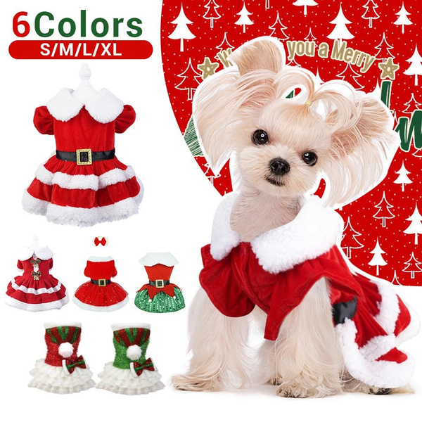 Christmas Dog Dresses ForSmall Dog Clothes Christmas Cat Pet Dress