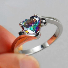 Sterling, Heart, wedding ring, 925 silver rings
