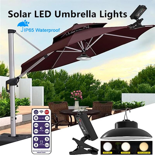 Solar Umbrella Lights Outdoor with Remote Control and Timing Waterproof Solar Powered Patio