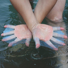Swimming, Silicone, Gloves, water