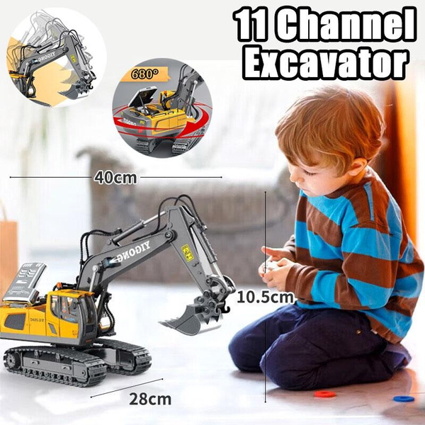 New RC Dump Truck Toy for Kids, PREPOP Remote Control Construction Toys ...