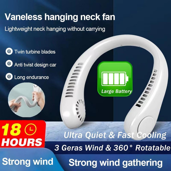 thumbnail image 2 of Personal Neck Fan With 6000mAh Battery - Bladeless Hands-Free Cooling Fan With 3 Speeds (Classic Black) 2 of 10