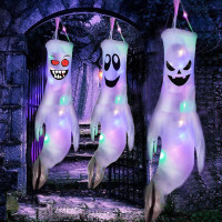 Halloween Decoration Light LED Ghost Dress Up Glowing Spooky Lamp Ghost ...