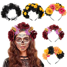 blackveil, Flowers, Cosplay, halloweenroseflowerheadband