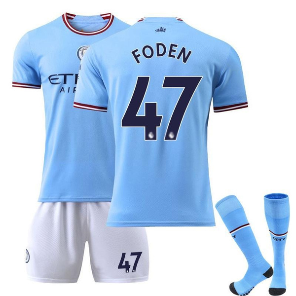 22-23 World Cup Adults Home Manchester City's #47 Foden Jersey Socks ...