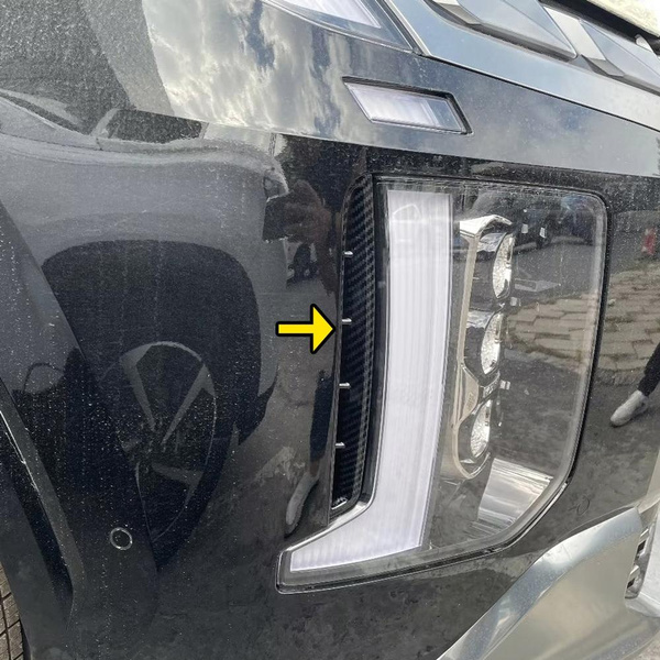 Front Side Bumper Fog Light Intake Trim Cover For 2022 2023 Hyundai Palisade Carbon Fiber Look