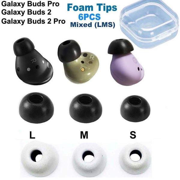 6PCS Memory Foam Ear Tips for Samsung Galaxy Buds 2 Pro Galaxy Buds 2 Galaxy Buds Pro Earphone Case Earbuds Eartips Mixed L M S