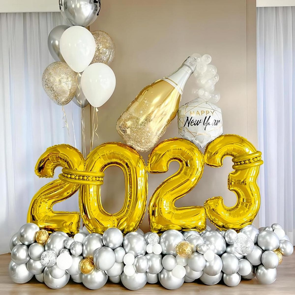 40 Inch Gold Number Balloons, Helium Mylar Foil Number Balloons for ...