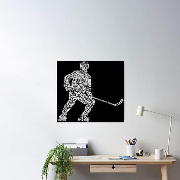 Roller Hockey Player Word Art, Inline Hockey Typography Poster Wish