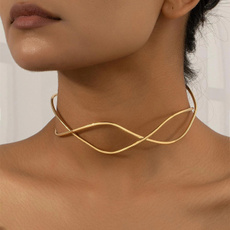 Jewelry, gold, women necklace, Simple