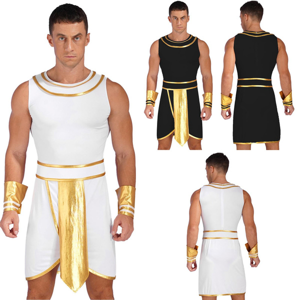 Egyptian Costume Men Pharaoh Ancient Robes Egypt Fancy Dress Wish