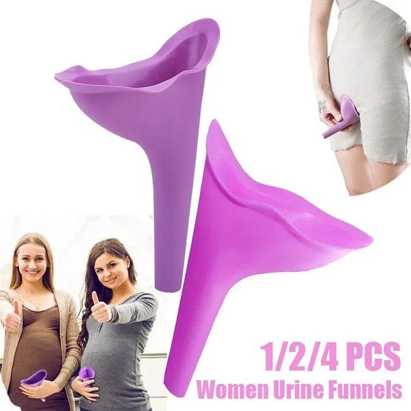 1/2/4pcs Portable Female Urinal Women Pee Funnel Soft Silicone Reusable