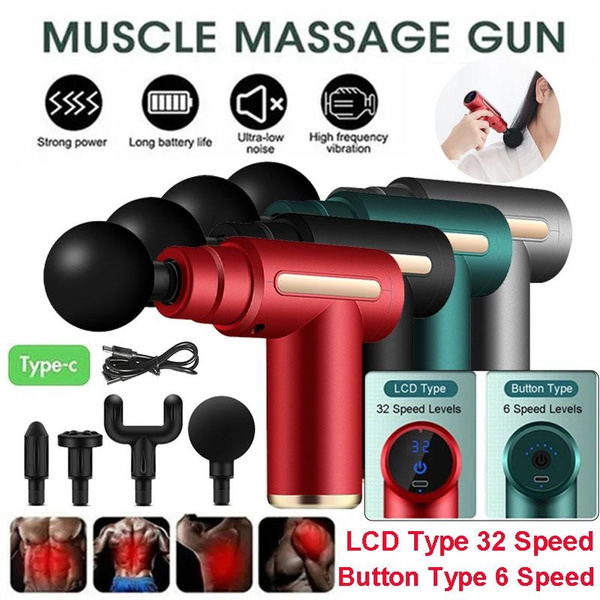32 Speeds LCD Mini Fascial Gun Vibration Massage Machine Muscle
