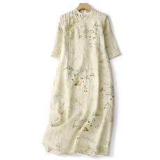 short sleeve dress, Cotton, Sleeve, linen dress
