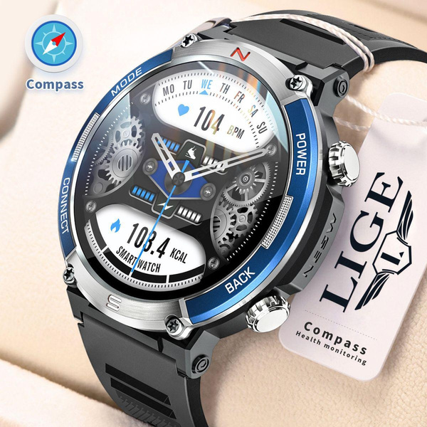 Lige Smart Watch Compass 1.52inch Large Screen Bluetooth Calling 420mah
