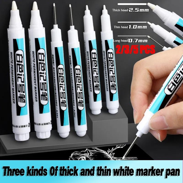 0.7/1/ 2.5mm Oily White Marker Pen Graffiti Sketching Markers Graffiti ...