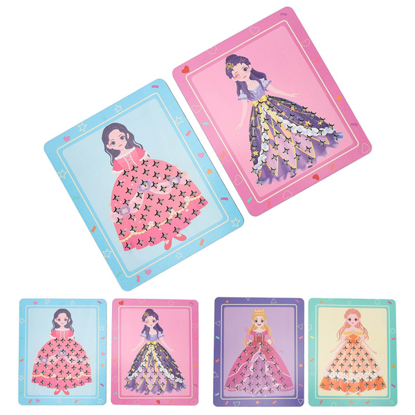 Creative Puzzle Puncture Painting For Kids 8-12,diy Princess Dress-up  Crafts For Girls, 2023 Childrens Fabric Art Craze Poke Drawing Christmas  Gift