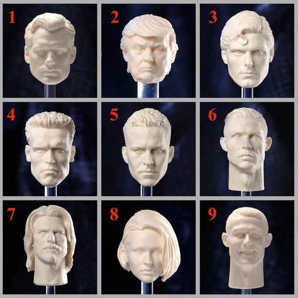1Pcs 1/6 Scale Unpainted Head Model for 12 inch Action Figure Body DIY ...