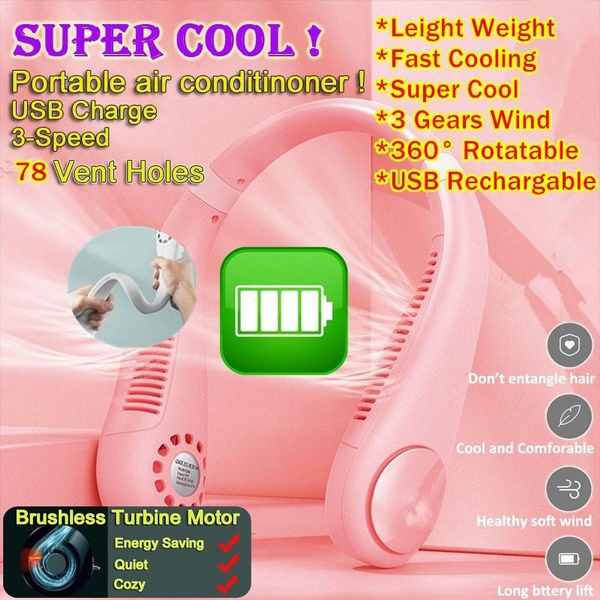 Portable Neck Fan, Hands Free Bladeless Fan, Wearable Personal Fan ...