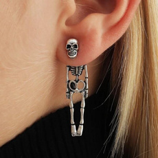 Fashion, Dangle Earring, Skeleton, skull