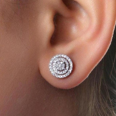 Sterling, DIAMOND, moissanite earrings, Stud Earring