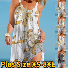 Summer, ladyplussleevelessdres, Halter, women3dskirt
