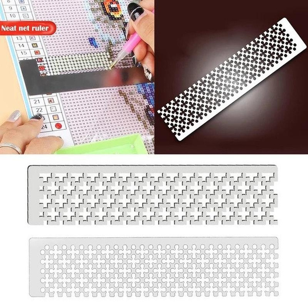 250 Holes Diamond Painting Grid Ruler, Square & Round Drills, Diamonds